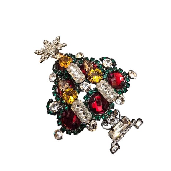 Fabulous Vintage New VRBA Dimensional Christmas Tree Brooch (A8736) - Picture 2 of 8